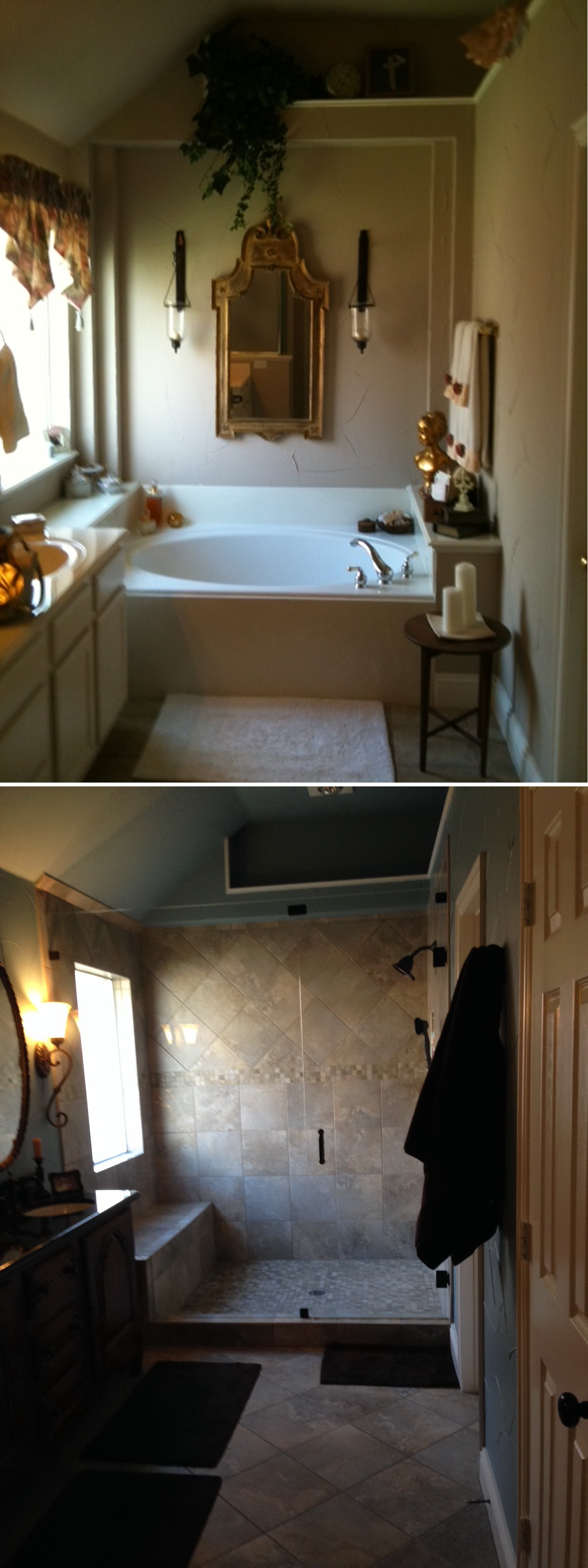 master Bathroom-before and after